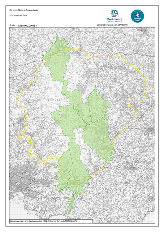 Dartmoor's Dynamic Landscapes area map