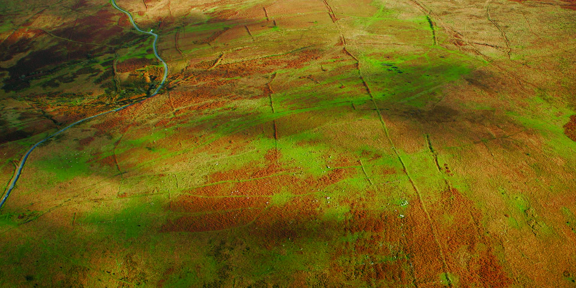 Prehistoric field system aerial view