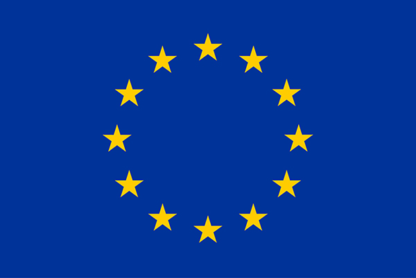 European Union flag yellow stars blue background