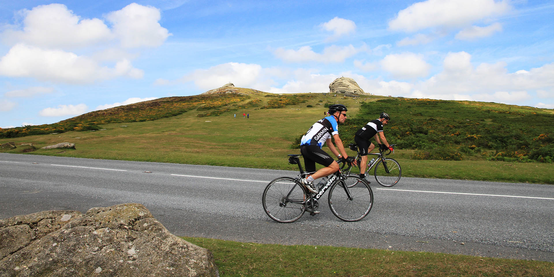 Cyclists on Haytor Road