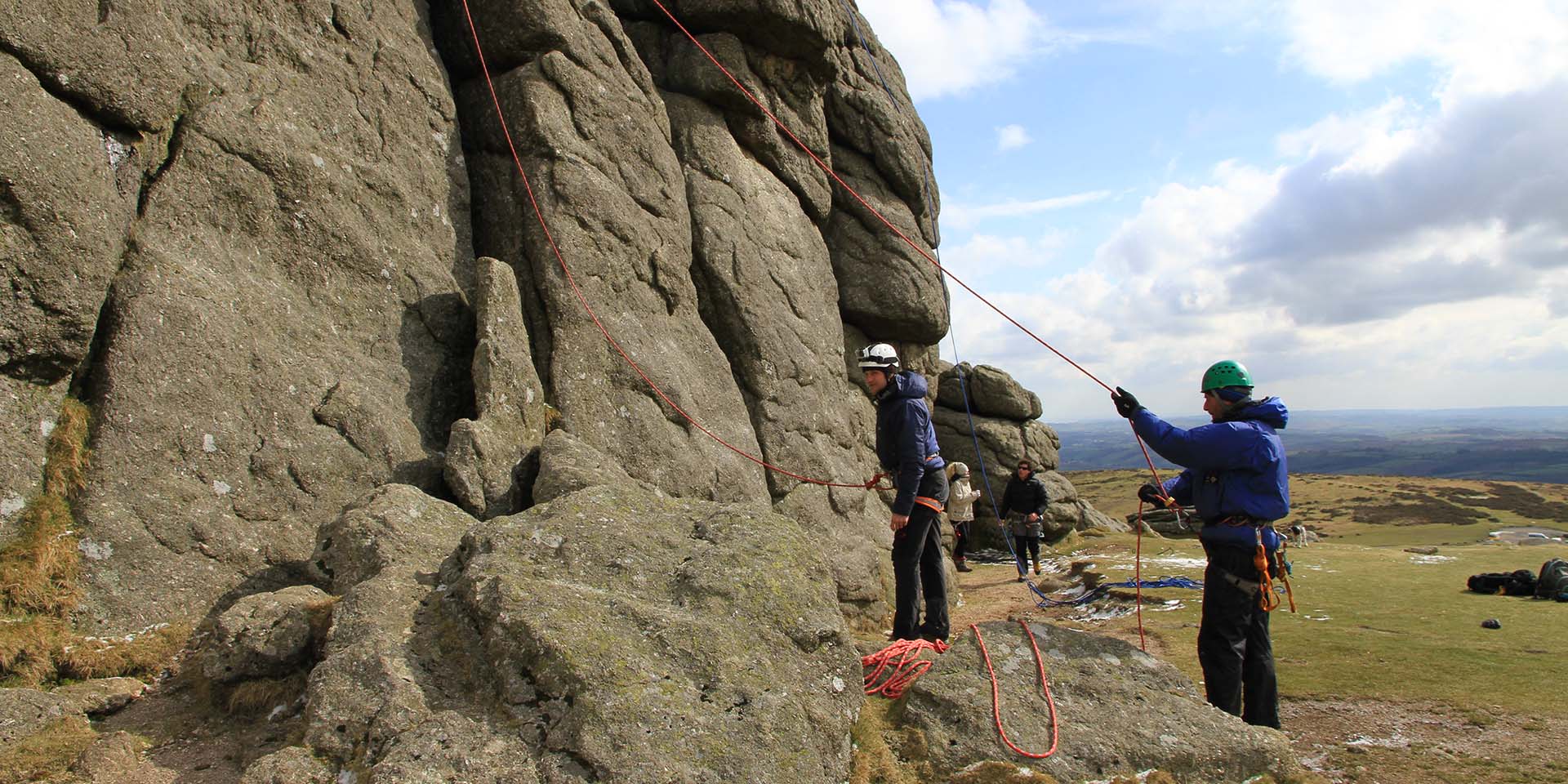 Climbers on Haytor Rock