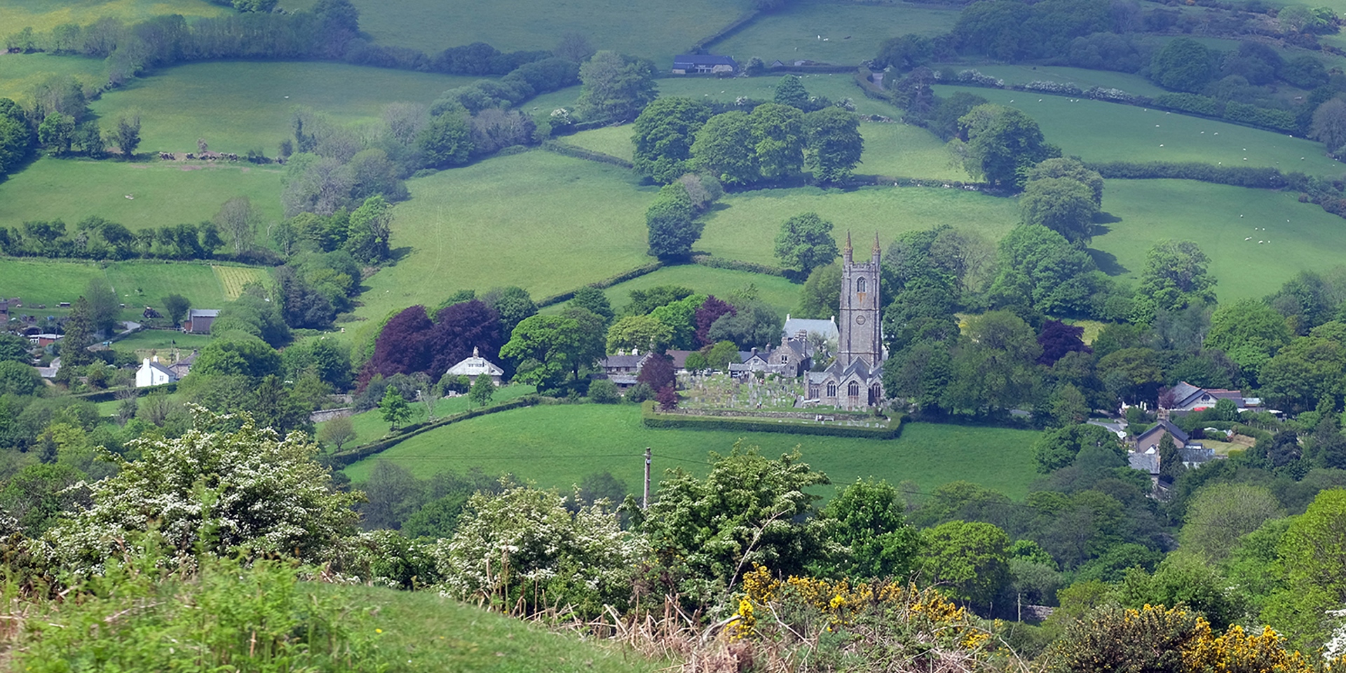 Looking down onto Widecombe