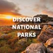 National Parks Fortnight Sunset over a tor with the text Discover National Parks