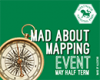 Mad About Mapping 2021 Mad about mapping event May half term, compass image by Alexstar, DNPA logo